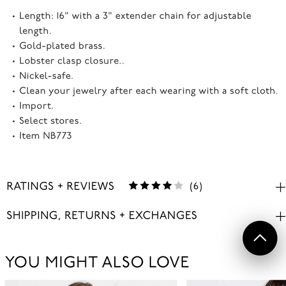 Madewell | Rectangular Gold Chain Necklace - Picture 6 of 6